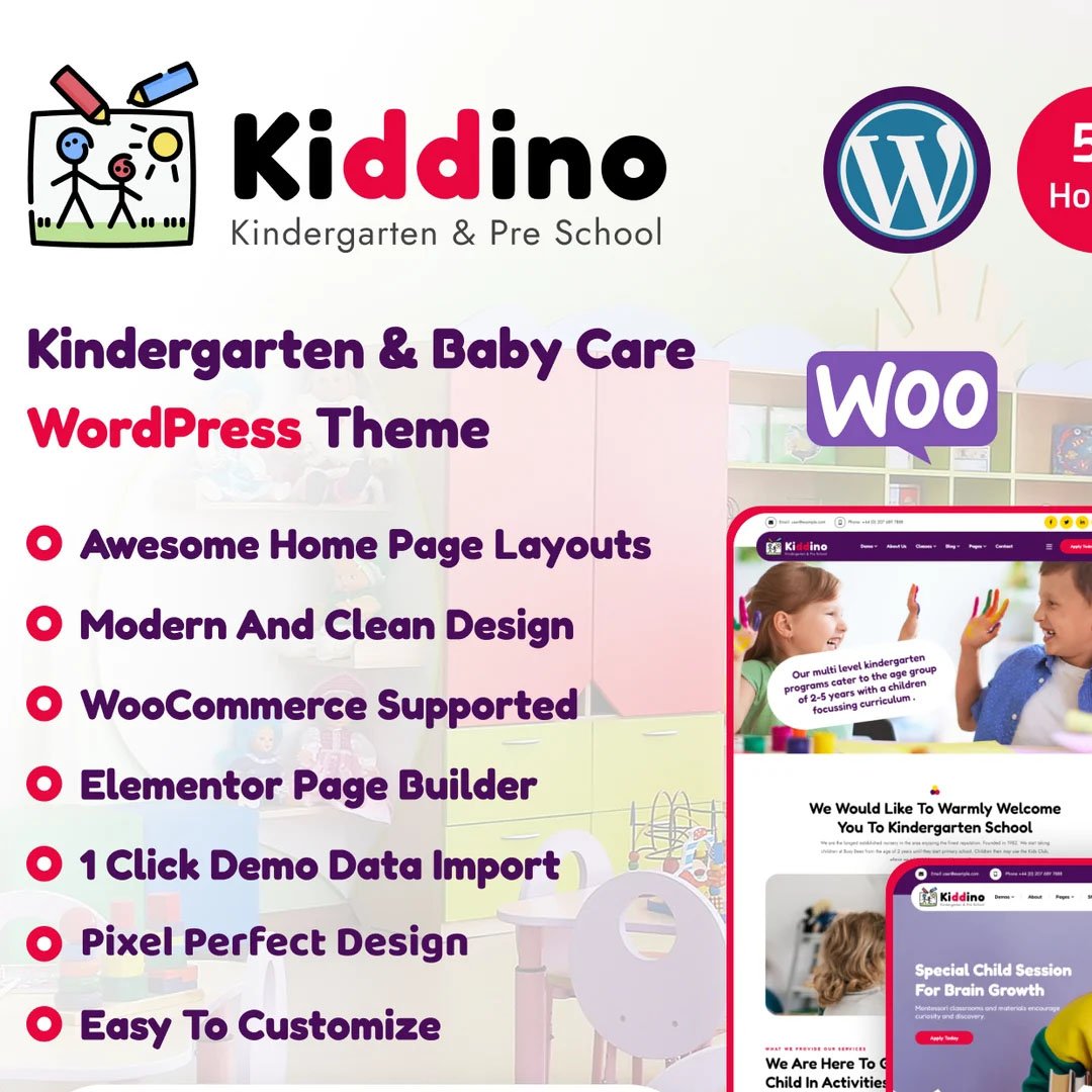 Kiddino - Kids & Kindergarten WordPress Theme